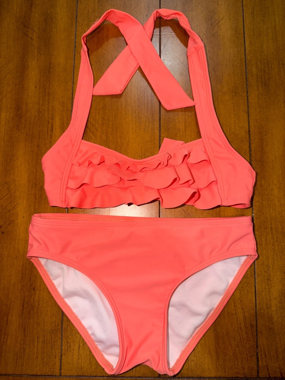 Girls' Coral Ruffle Bikini Two-Piece